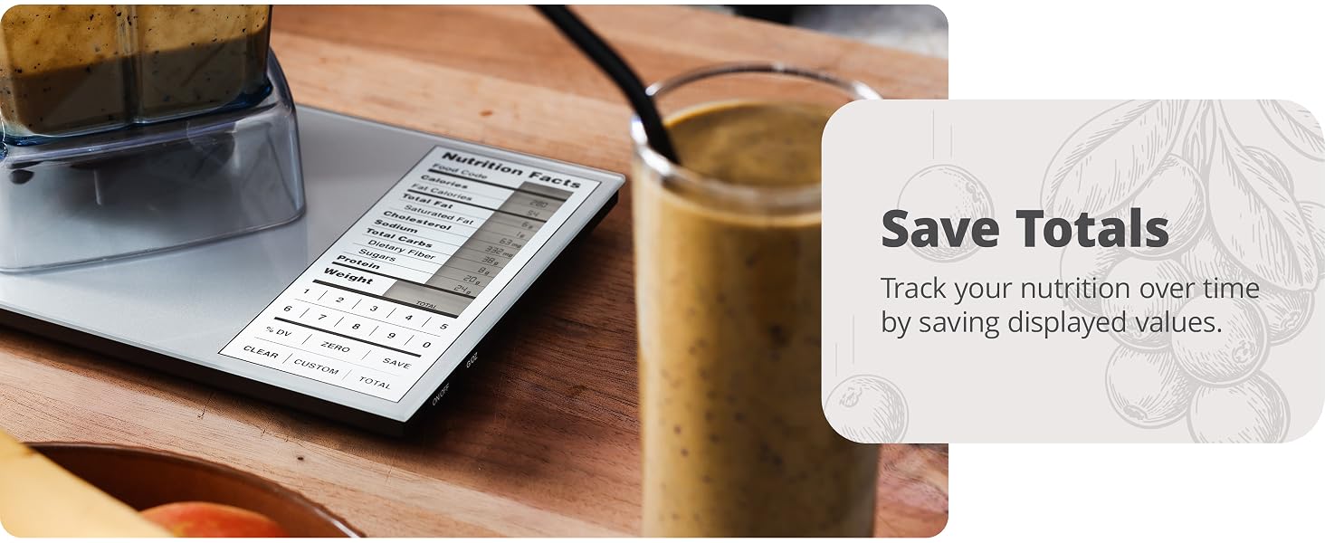 Save tools and settings on nutrition scale by greater goods for tracking macros