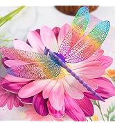 Hierein Pop Up Cards, Dragonfly Gifts for Women, 3D Popup Colorful Dragonfly & Gerbera Daisy Gree...