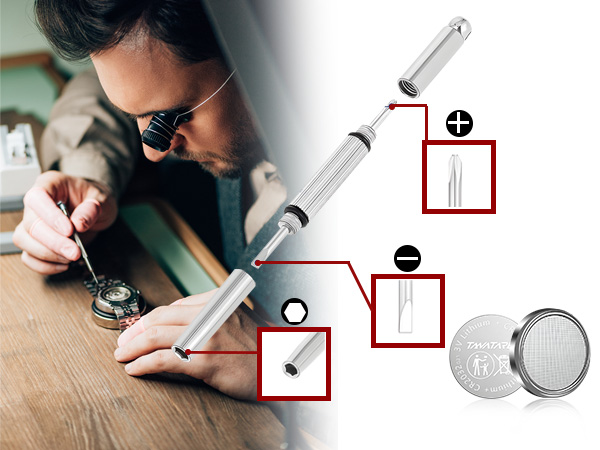 CR2032 Battery with 3-in-1 Mini Screwdriver