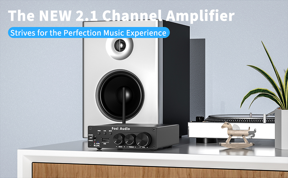 Fosi Audio BL20C 320 Watts Bluetooth 5.0 Stereo Audio Receiver Amplifier 2.1 CH Mini