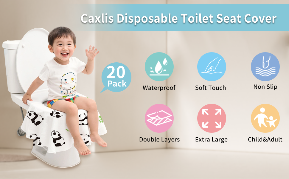 20 Pack Toilet Seat Covers Disposable, Waterproof, Ideal for Kids and Adults