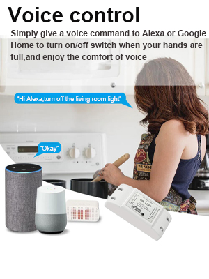 10A Wireless Smart Switch, Wi-Fi Light Switch Compatible with Alexa & Google Home & SmartThings