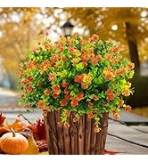 YGbridge Artificial Fall Flowers Outdoor, 12 Bundles Outside Fall Flowers Fake Greenery UV Resist...