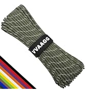VVAAGG Reflective Paracord Rope 100FT, 7 Strand Nylon para Cord Lanyard Utility 550 Parachute Cor...
