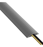 D-Line 6ft Floor Cord Cover, Cable Channel, Protect Cords, Prevent Trips - 0.63" W x 0.31" H - Gray