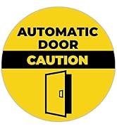 Pro-Grade, XL 5 IN Yellow Caution Automatic Door Sticker 1PC. Extra-Large, Caution Door Sign Deca...