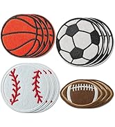 CXWLJL 12Pcs Sports Ball Iron on Patches, Suitable for Sportswear, Jerseys, Jeans, Undershirts, H...