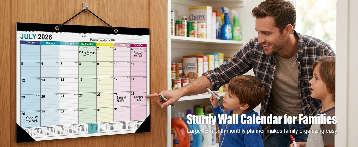 Sturdy Wall Calendar for Families