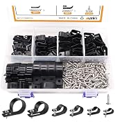 mankk 306PCS Cable Clips Wire Clips Assortment Kit Nylon Plastic R-Type Cable Clamps Wire Mountin...