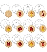 GWHOLE 12PCS Christmas Metal Cookie Cutters, Linzer Cookie Cutter Christmas Wreath Gingerbread Ma...