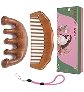 Moreinday Labor Comb and Massager, Fine Tooth Birth Comb for Expecting Moms - Peach Wood