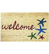 Envelor Coco Coir Doormat, Handwoven Welcome Mat - 18 x 30 x 0.5 Inches - Non-Slip, Sand & Starfish