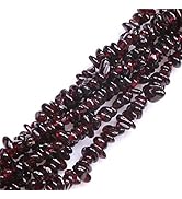 HAAMIIQII 4-6mm Natural Garnet Chips Irregular Chip Stones Loose Gemstone Energy Healing Beads fo...