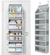 Yecaye 5 Tier 1Pc Over the Door Organizer, Stuffed Animal Storage with Clear PVC Windows, Door Or...