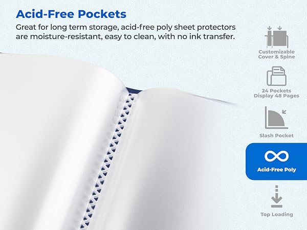 Dunwell Presentation Book 8.5x11 24-Pocket - Acid-Free Pockets