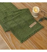 Keketoarrange Boho Sage Green Spring Table Runner for Easter Decorations 12x108 Inches Farmhouse ...