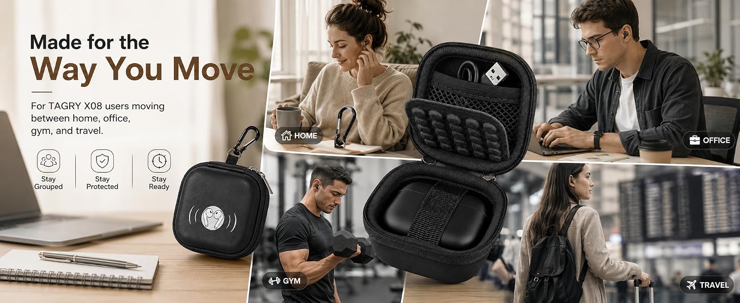 Earbud Case for TAGRY X08 Bluetooth Headphones
