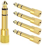 Aqdocvf 5-Pack 3.5mm to 1/4" Adapter, Gold Plated Headphone Jack Adapters, 1/4" to 3.5mm Adapter,...