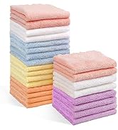 Orighty Baby Washcloths 24-Pack (7''x9''), Microfiber Coral Fleece Baby Towels, Super Soft and Ab...