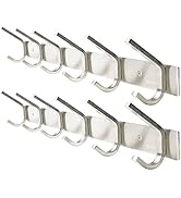 WEBI 2 Packs, Heavy Duty Stainless Steel 304 Hook Rail Coat Rack, Satin Finish, Great Home Storag...