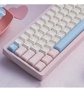 Sumgsn 164 Keys Translucent Pink Keycaps PBT Doubleshot Cherry Profile Keycaps Set Fit for 61/64/...