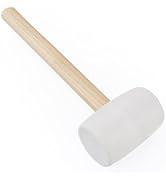 Gunpla Rubber Mallet - 8 oz Anti-Slip Wooden Handle Soft Double Face White Rubber Head Mallet for...