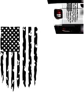 WZP Distressed American Flag Decal, USA Flag Truck Tailgate Vinyl Decal, Waterproof Removable Rea...