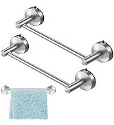 DGYB 2 Pcs Brushed Nickel Towel Bar for Bathroom 17 Inch Suction Cup Towel Holder Premium 304 Sta...