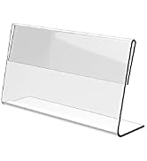 Boloyo Acrylic Desk Nameplate Holder, 12PC L-Shaped Sign Stand for Table Display, Clear Business ...