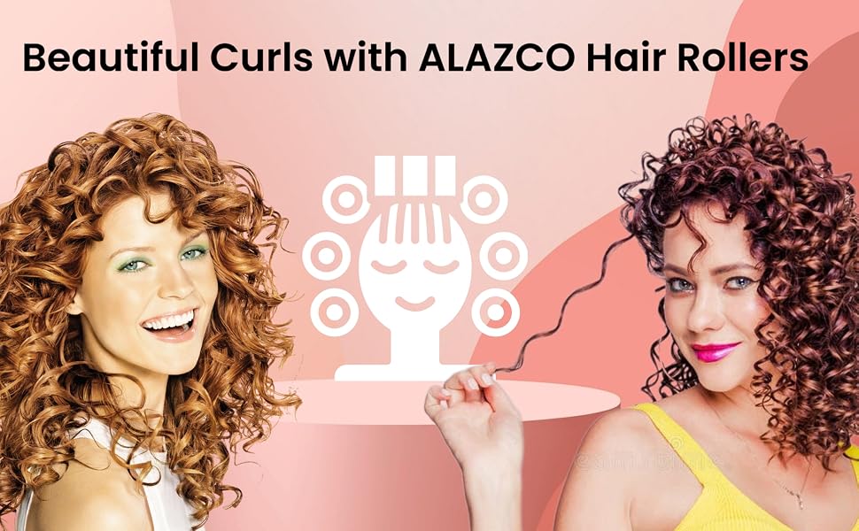 ALAZCO Vintage Style Hair Roller BRUSH ROLLERS PINS Mesh Curlers Bristles Flexible Locking Pins