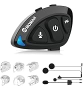 Moman Motorcycle Helmet Headset, RS-S Motorbike Helmet Speaker and Mic with HiFi Stereo/FM Radio/...