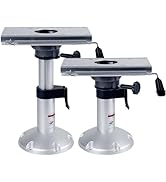 Manumarine Aluminum Adjustable Height Locking Boat Seat Pedestals with Slide 13 to 18 Inches for ...