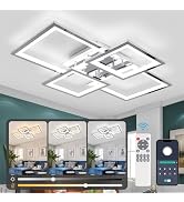 Acrylic Modern LED Ceiling Light, Square LED Flush Mount Ceiling Light, Dimmable Kitchen Light Fi...