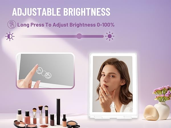 LED travel mirror