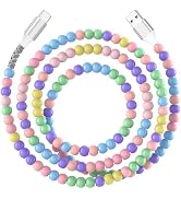 Jelanry 6FT USB-A to USB-C Fast Charging Cable Beaded &Data Sync Women Girl | Cute kawaii beaded ...