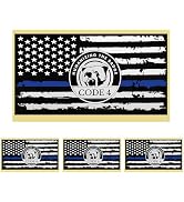 4PCS Thin Blue Line Sticker Code 4,American Flag Thin Blue Line Car Decal,Waterproof Vinyl Police...