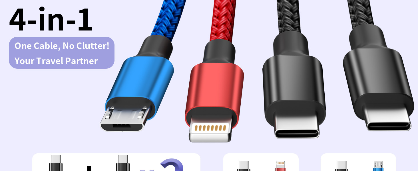 usb c 4 in 1 multi charging cable
