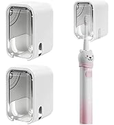 OIZOIZ 2 Pack Mini Toothbrush Holder Wall Mounted with Cover, Single Slot Toothbrush Storage Orga...