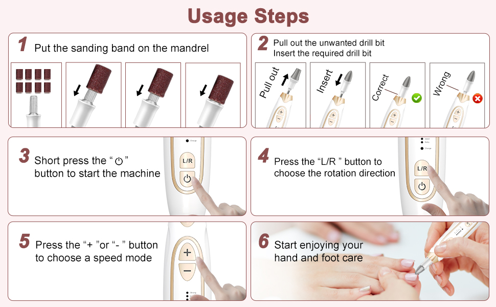 cordless electric nail drill