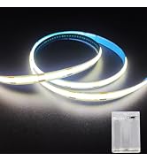 ZSLAIFU Battery Powered LED Strip Lights, 3.3FT COB LED Strip Light, Battery Operated LED Lights,...