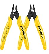 HongWay 2pcs 5 Inches Wire Flush Cutters, Electronic Micro Cutters with Spring, Wire Snips for So...