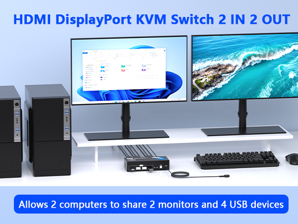 kvm switch 2 monitors 2 computers