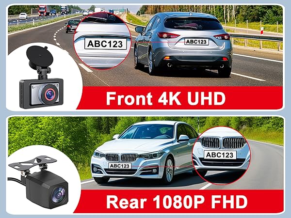 car camera - dash cam front and rear