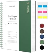 EMSHOI A4 Spiral Notebook College Ruled Lined Journal, 11.2" X 8.27", 300 Pages/150 Sheets, Easy ...