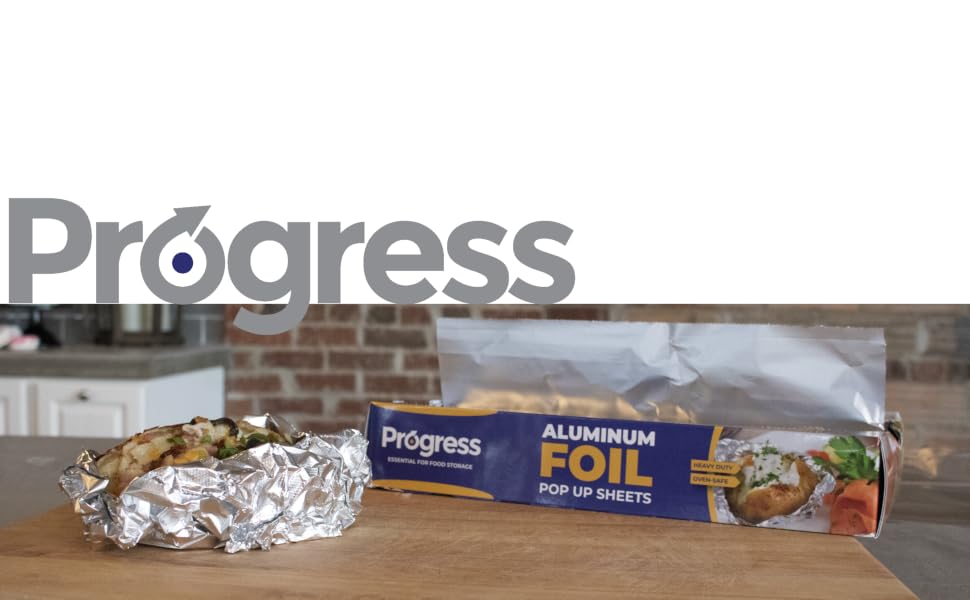 Progress Pop Up Aluminum Foil and Logo