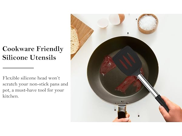 Black Cooking Utensil Set of 4