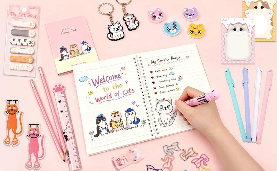 cat stationery set