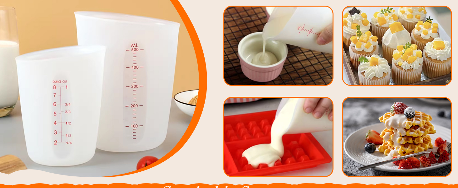 silicone flexible measuring cups
