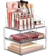 Vtopmart 3 Tier Clear Makeup Organizer with Drawer, Cosmetic Storage for Dresser Countertop and B...