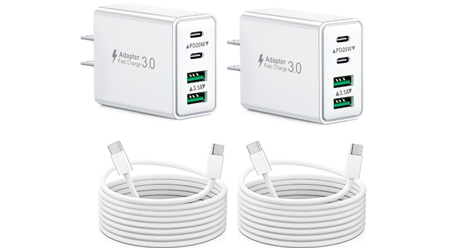 Charger Block with 6FT USB C Cable